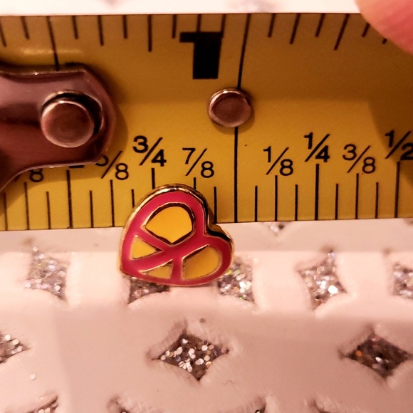 LAUREN G ADAMS heart peace stud enamel earrings - Picture 2 of 5